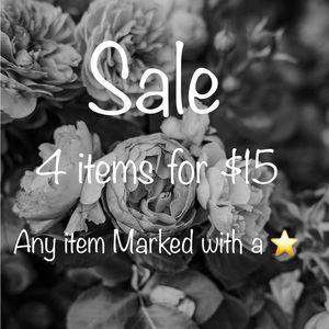 ⭐️4/$15 SALE Bundle and SAVE!!